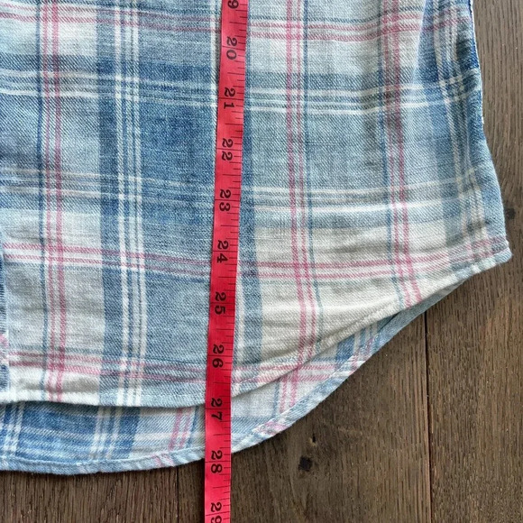 G-Star Raw Landoh Pearl Snap Faded Plaid Button Down Shirt Size L Western Blue - Picture 7 of 9